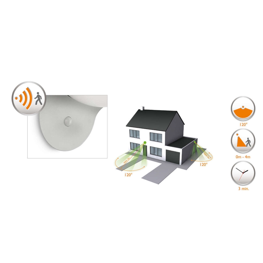 Philips 17808/87/16 - LED apšvietimas, įkraunamas saulės energija su jutikliu MYGARDEN DUSK 1xLED/1W/3,7V 2200 mAh IP44