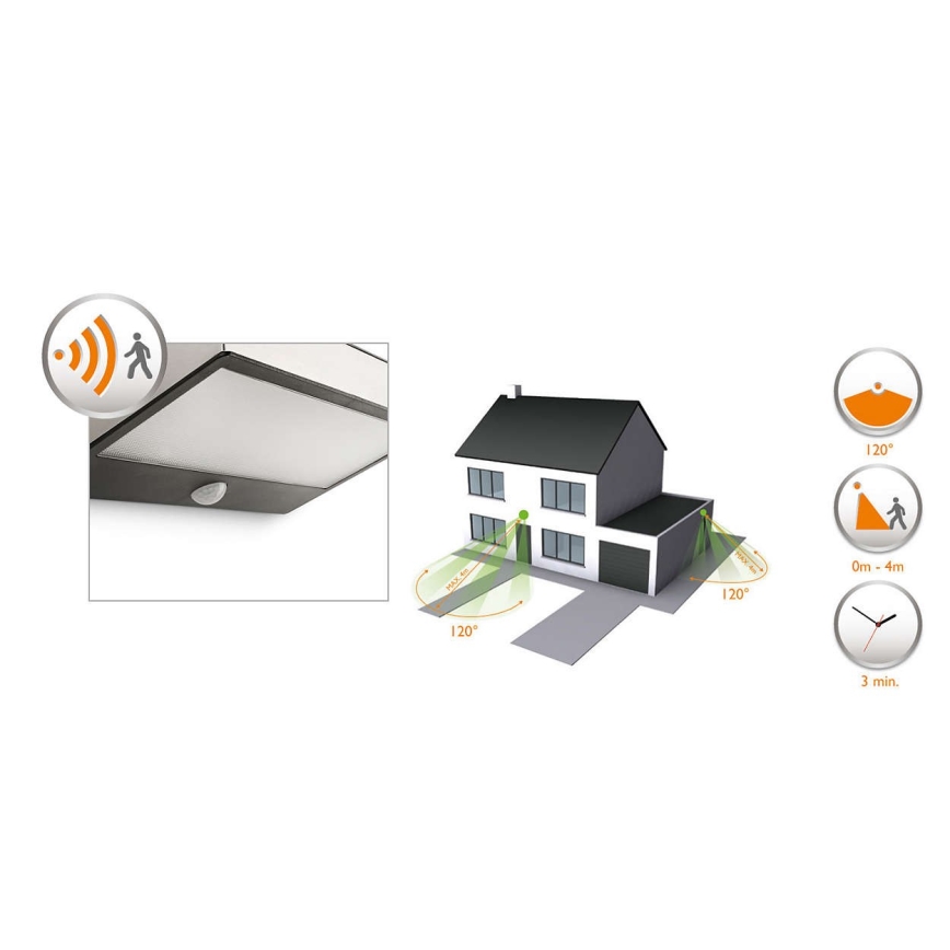 Philips 17811/47/16 - Saulės energija įkraunamas LED šviestuvas su judesio jutikliu MYGARDEN GREENHOUSE LED/15W
