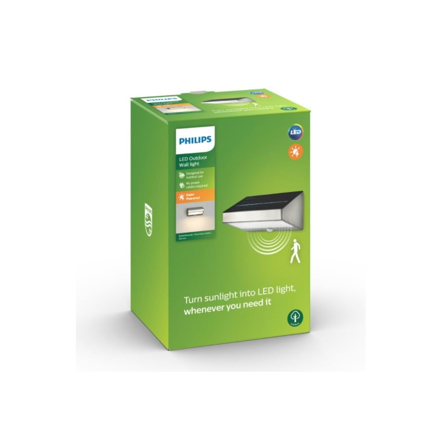 Philips 17811/47/16 - Saulės energija įkraunamas LED šviestuvas su judesio jutikliu MYGARDEN GREENHOUSE LED/15W