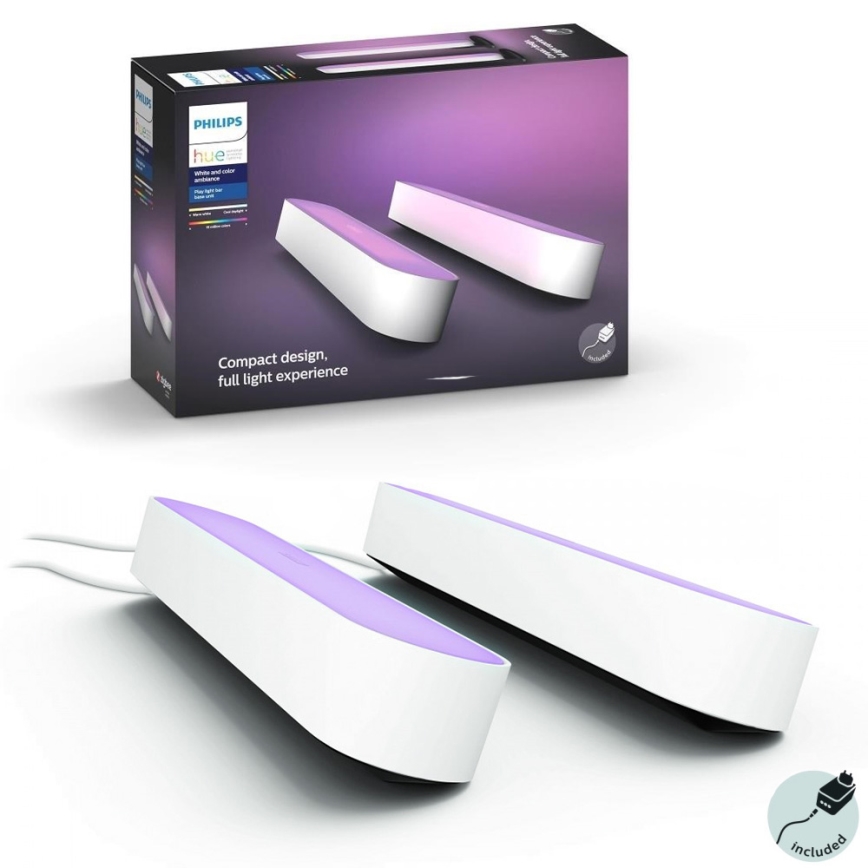 Philips - 2x LED pritemdomas stalo šviestuvas Hue PLAY LED/6W/230V baltas