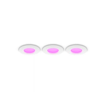 Philips - RINKINYS 3x LED RGBW reguliuojami vonios įmontuojami šviestuvai Hue SLIM LED/8,3W/230V 1000-20000K balti P44