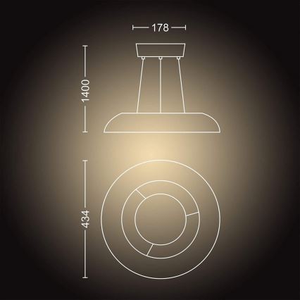 Philips - LED Reguliuojamas pakabinamas sietynas Hue AMAZE LED/39W/230V + VP