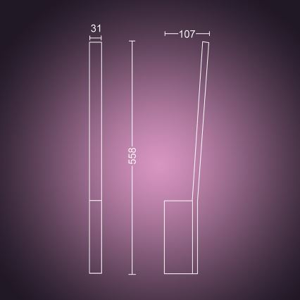 Philips - LED RGBW Reguliuojamas sieninis šviestuvas Hue LIANE White And Color Ambiance 1xLED/12W/230V