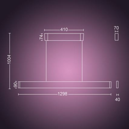 Philips – LED sietynas on a String Hue ENSIS White And Colour Ambiance 2×LED/39W/230V