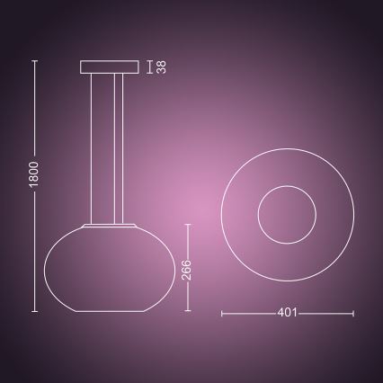 Philips - LED RGBW Reguliuojamas pakabinamas sietynas Hue FLOURISH LED/39W/230V