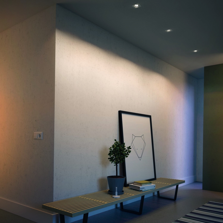 Philips - 3 vnt. dimeriuojamų LED RGBW įleidžiamų šviestuvų rinkinys, 1xGU10/4,8W/230V, baltos spalvos, su nuotoliniu valdymu