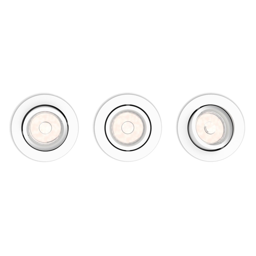 Philips 50393/31/PN - KOMPLEKTAS 3x Įleidžiamas šviestuvas DONEGAL 3xGU10/5,5W/230V