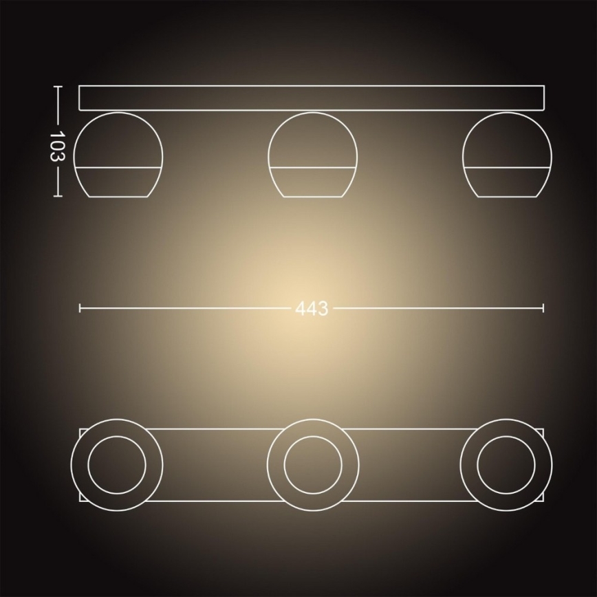 Philips - Reguliuojamas akcentinis LED šviestuvas Hue BUCKRAM 3xGU10/5W/230V