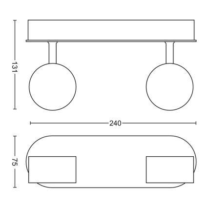 Philips - LED pritemdomas akcentinis apšvietimas 2xLED/4,5W/230V