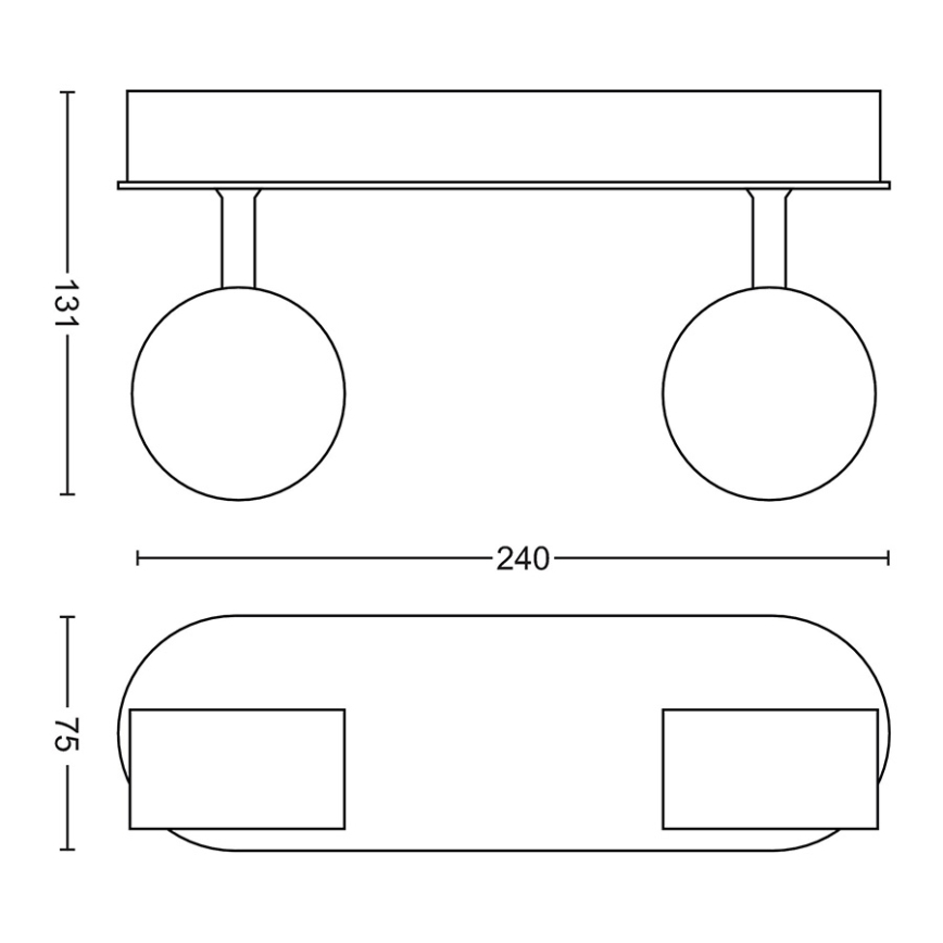 Philips - LED reguliuojamas taškinis šviestuvas 2xLED/4,5W/230V