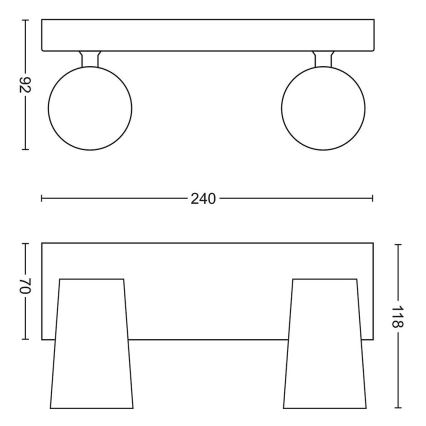 Philips - LED Akcentinis šviestuvas 2xGU10/5,5W/230V