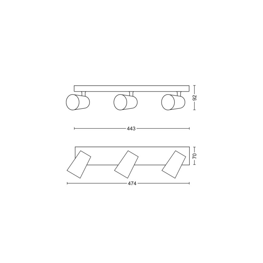 Philips - Akcentinis LED šviestuvas 3xGU10/5,5W/230V