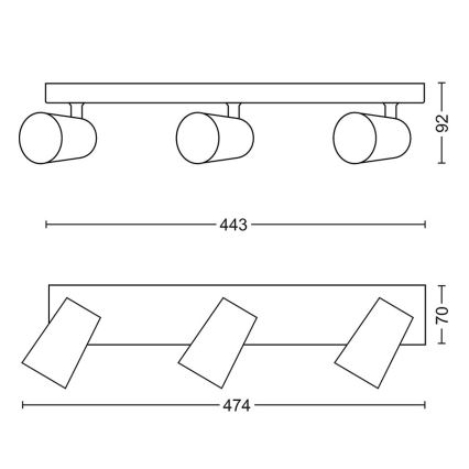 Philips - Akcentinis šviestuvas 3xGU10/5,5W/230V