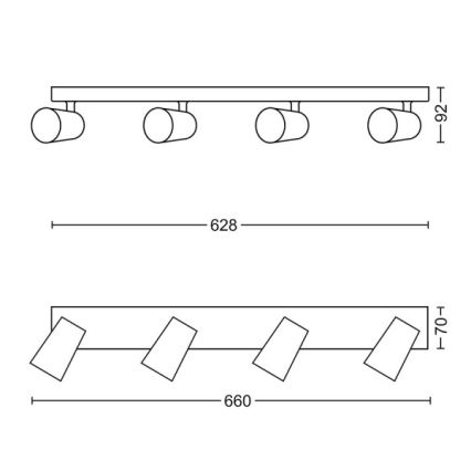 Philips - Akcentinis apšvietimas 4xGU10/5,5W/230V
