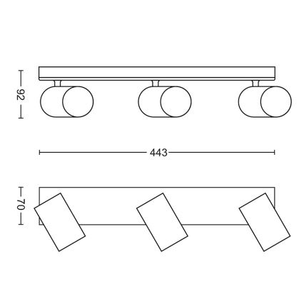 Philips - Akcentinis šviestuvas 3xGU10/5,5W/230V