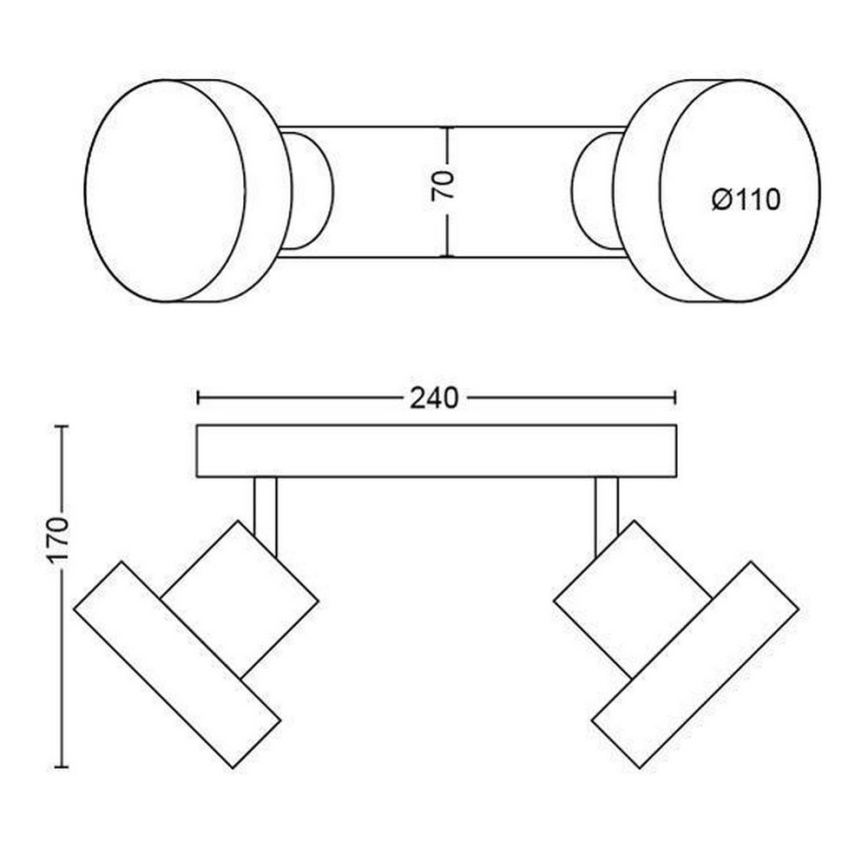 Philips 50602/31/P0 - LED Akcentinis šviestuvas BUKKO 2xLED/4,5W/230V