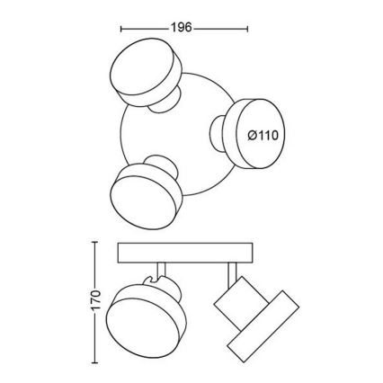 Philips - LED Akcentinis šviestuvas 3xLED/4,5W/230V