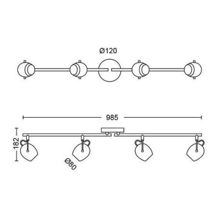 Philips 50614/30/P0 - LED Akcentinis šviestuvas RIVANO 4xLED/4,3W/230V