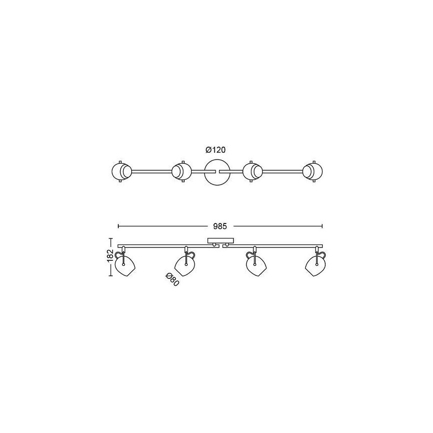 Philips 50614/30/P0 - LED Akcentinis šviestuvas RIVANO 4xLED/4,3W/230V
