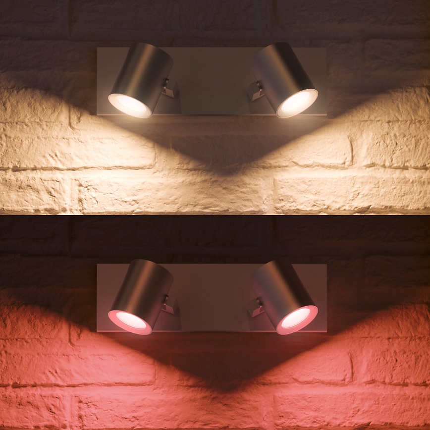 Philips - LED RGBW Pritemdomi akcentiniai šviestuvai Hue ARGENA 2xGU10/5,7W/230V