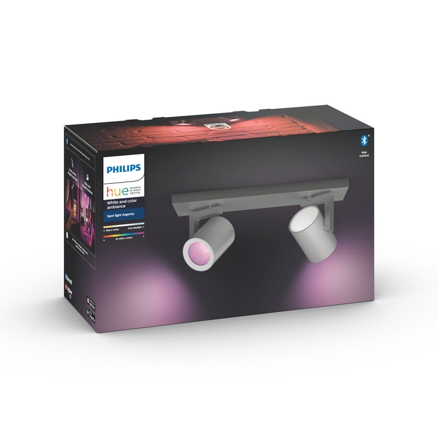 Philips - LED RGBW Pritemdomi akcentiniai šviestuvai Hue ARGENA 2xGU10/5,7W/230V