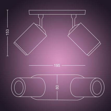 Philips - LED RGBW Pritemdomi akcentiniai šviestuvai Hue FUGATO 2xGU10/5,7W/230V