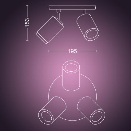 Philips - LED RGBW Pritemdomi akcentiniai šviestuvai Hue FUGATO 3xGU10/5,7W/230V