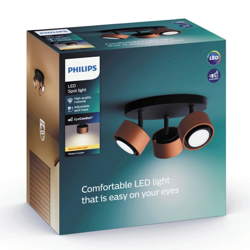 Philips 50653/05/P0 - LED Akcentinis šviestuvas FERANO 3xLED/4,3W/230V