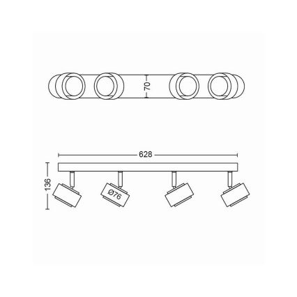 Philips 50654/30/P0 - LED Akcentinis šviestuvas FERANO 4xLED/4,3W/230V