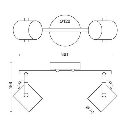 Philips 50662/14/P0 - LED akcentinis šviestuvas BYRE 2xLED/4,3W/230V 2200/2500/2700K