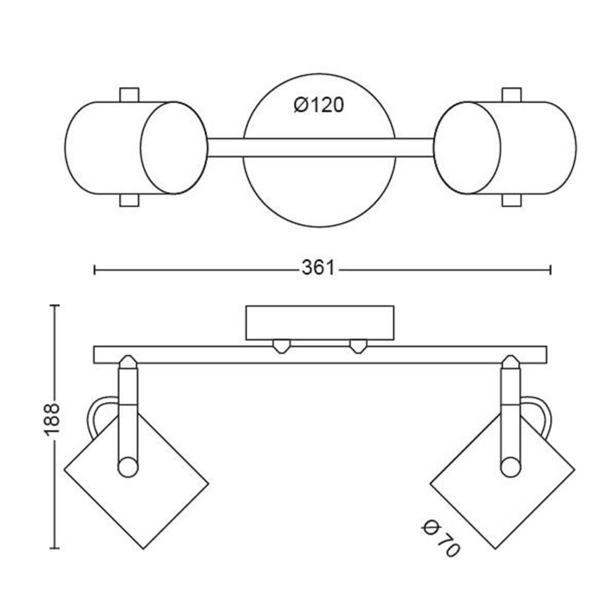 Philips 50662/14/P0 - LED taškinis šviestuvas BYRE 2xLED/4,3W/230V 2200/2500/2700K