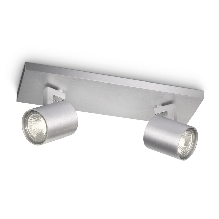 Philips 53092/48/16 - Akcentinis šviestuvas RUNNER sidabras 2xGU10/35W/230V