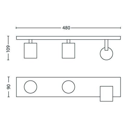 Philips - LED RGBW reguliuojamas taškinis šviestuvas 3xGU10/4,8W/230V matinis chromas + nuotolinis valdymas