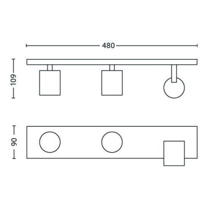 Philips - LED RGBW reguliuojamas taškinis šviestuvas 3xGU10/6W/230V matinis chromas + nuotolinis valdymas
