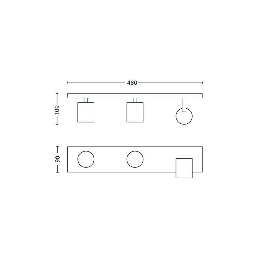 Philips - LED RGBW reguliuojamas taškinis šviestuvas 3xGU10/6W/230V matinis chromas + nuotolinis valdymas