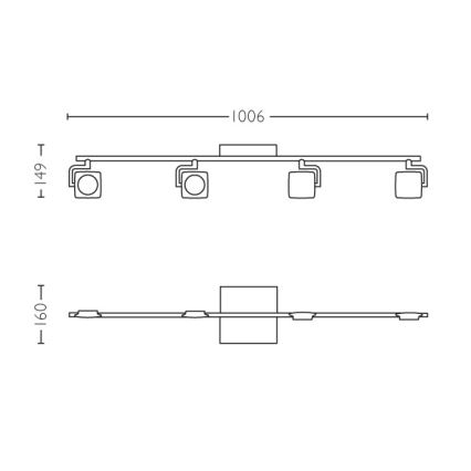 Philips 53194/48/P0 - LED akcentinis šviestuvas MILLENNIUM 4xLED/4,5W/230V