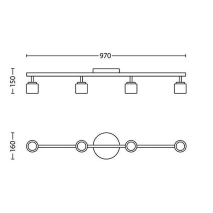 Philips - Akcentinis LED šviestuvas 4xLED/4W/230V