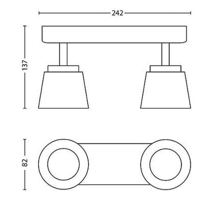 Philips - Akcentinis LED šviestuvas 2xLED/4W/230V
