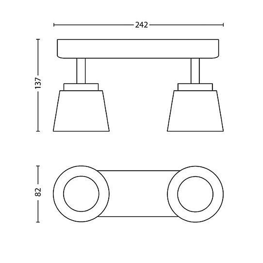 Philips - Akcentinis LED šviestuvas 2xLED/4W/230V
