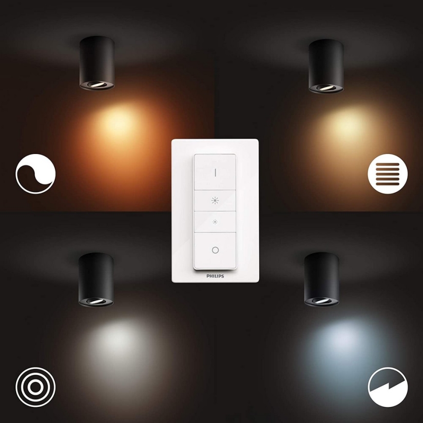 Philips - LED pritemdomas akcentinis apšvietimas Hue PILLAR 1xGU10/5W/230V + nuotolinio valdymo pultas