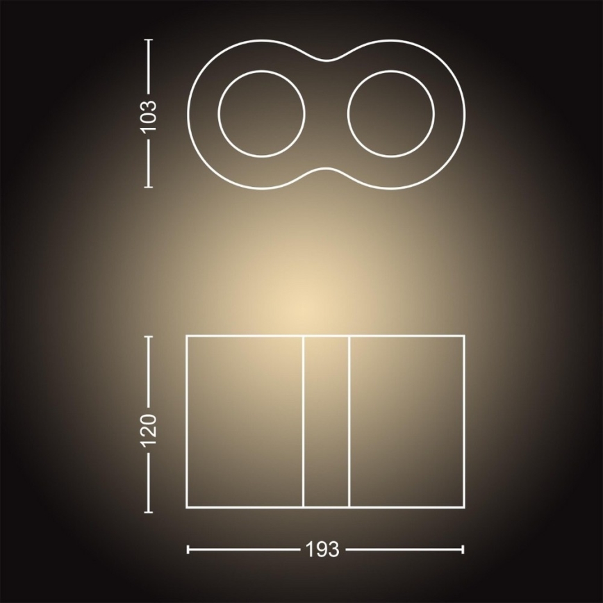 Philips - LED Reguliuojamas šviestuvas Hue PILLAR 2xGU10/5W/230V + VP