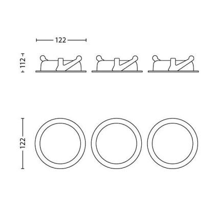 Philips - KOMPLEKTAS 3x LED Reguliuojamas įmontuojamas šviestuvas /4,5W/230V
