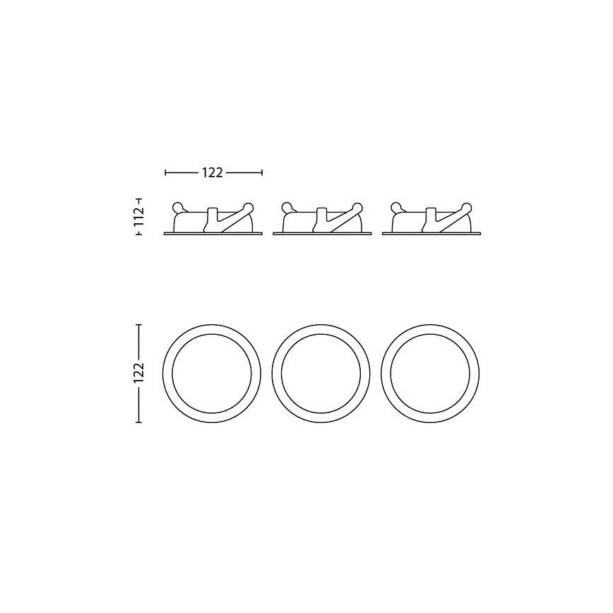 Philips - KOMPLEKTAS 3x LED Reguliuojamas įmontuojamas šviestuvas /4,5W/230V