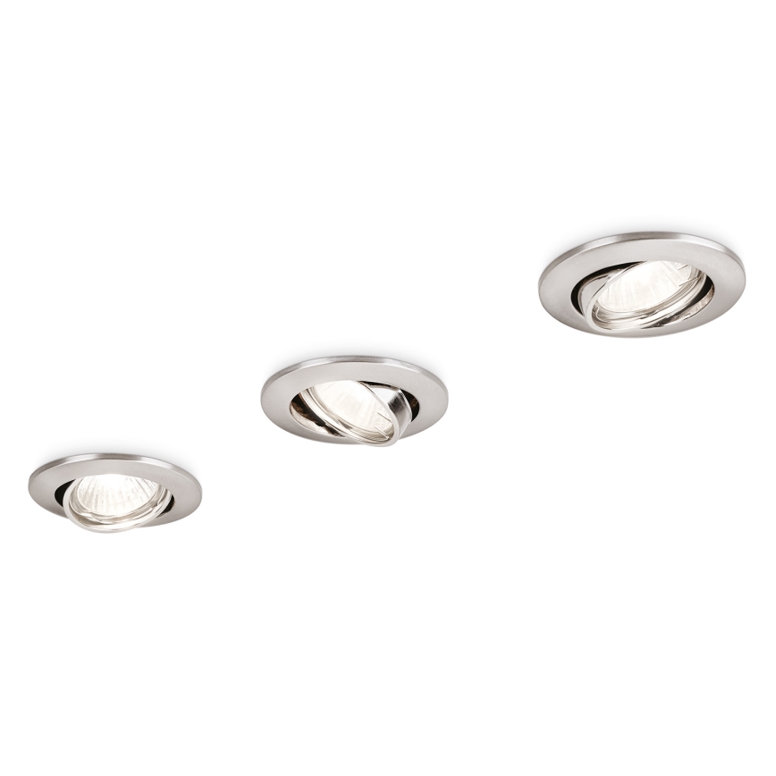 Philips 59243/17/E7 - RINKINYS 3x Įleidžiamas šviestuvas 1xGU10/50W/230V