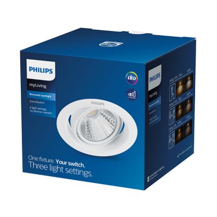 Philips - Dimeriuojamas įleidžiamas LED šviestuvas SCENE SWITCH LED/7W/230V 4000K