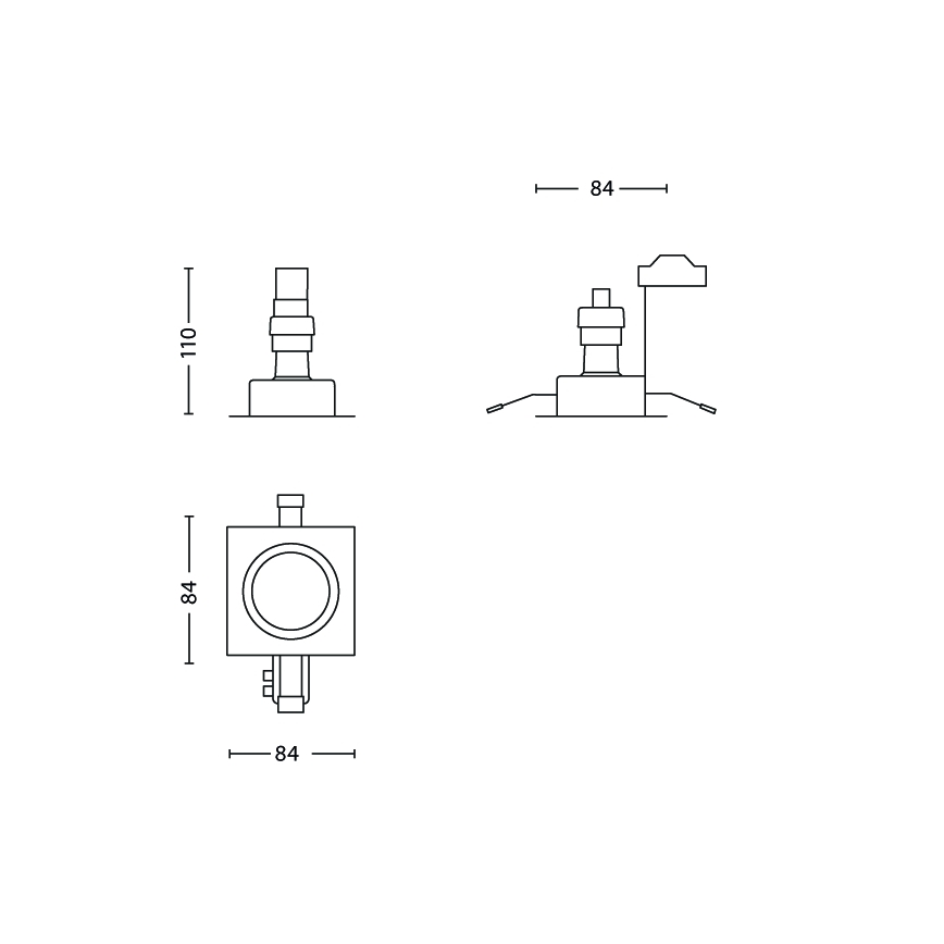 Philips - KOMPLEKTAS 3x Įleidžiamas vonios šviestuvas 3xGU10/35W/230V IP23