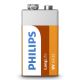 Philips 6F22L1B/10 - Cinko chlorido baterijos  6F22 LONGLIFE 9V 150mAh