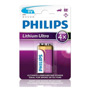 Philips 6FR61LB1A/10 - Ličio baterijos  6LR61 LITHIUM ULTRA 9V 600mAh