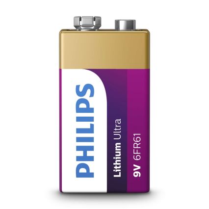 Philips 6FR61LB1A/10 - Ličio baterijos  6LR61 LITHIUM ULTRA 9V 600mAh