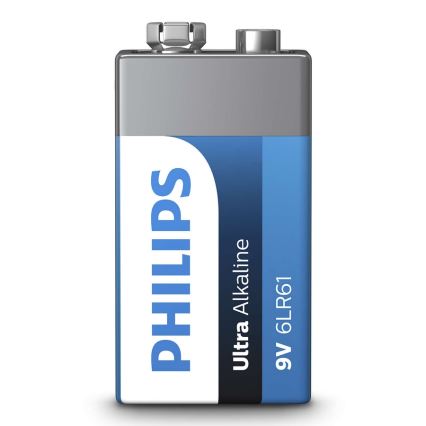 Philips 6LR61E1B/10 - šarminės baterijos  6LR61 ULTRA ALKALINE 9V 600mAh